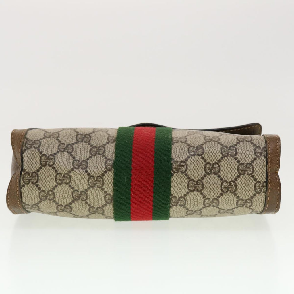 GUCCI GG Canvas Web Sherry Line Clutch Bag Beige Red 41014308725 40097