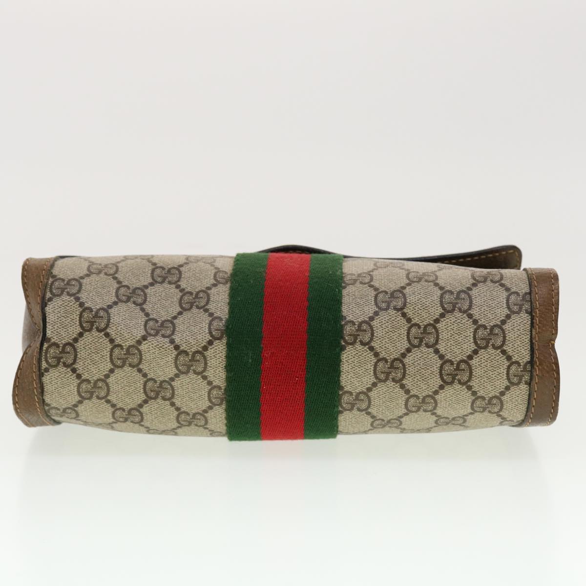 GUCCI GG Canvas Web Sherry Line Clutch Bag Beige Red 41014308725 40097