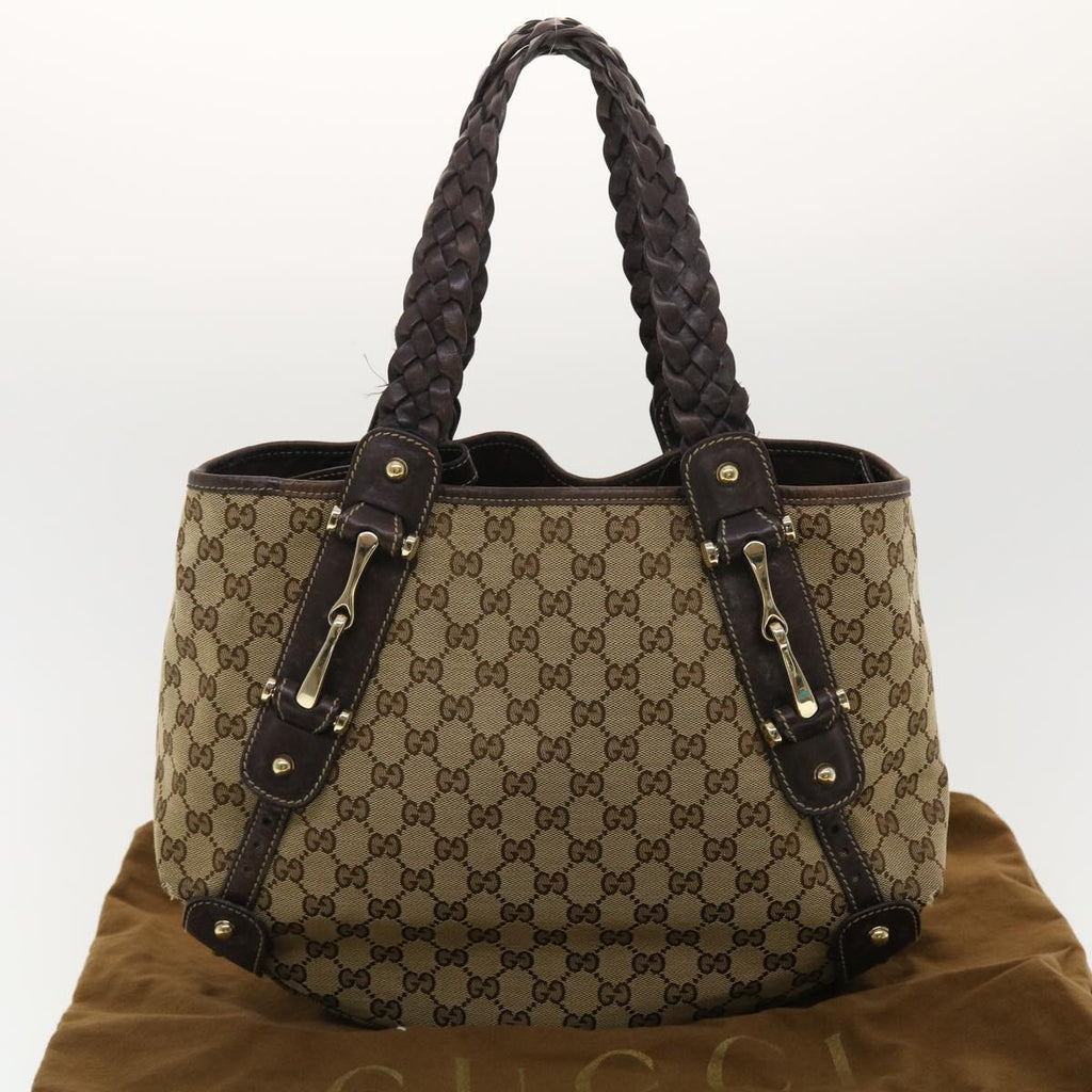 GUCCI GG Canvas Shoulder Bag Beige 162900 40110