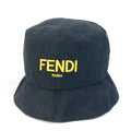 FENDI hat FXQ790 cotton black Hat Hat Bucket Hat Bob Hat logo fisherman hat mens 60 Used
