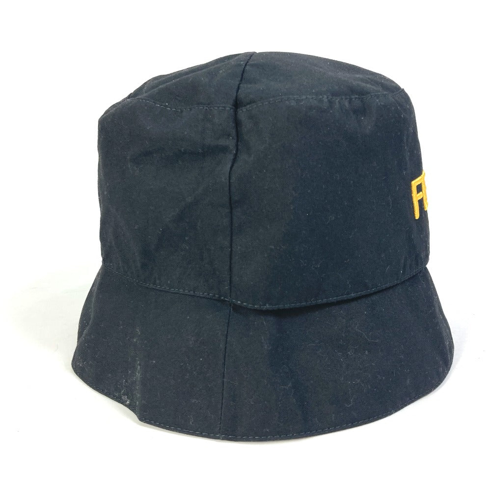 FENDI hat FXQ790 cotton black Hat Hat Bucket Hat Bob Hat logo fisherman hat mens 60 Used