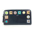 FENDI Long Wallet Purse 8M0299 leather black Long wallet Studs
