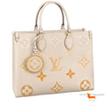 Louis Vuitton Onthego MM limited edition in beige imprint leather Bag