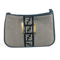 FENDI Shoulder Bag Canvas / leather gray Crossbody logo