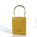 FENDI Handbag leather yellow vintage Metal handle Women Used