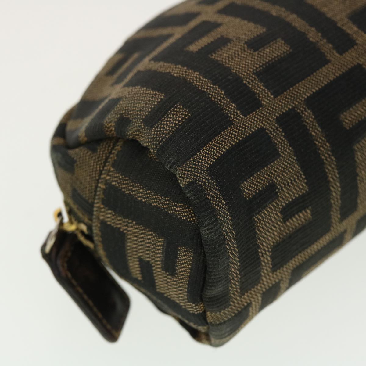 FENDI Zucca Canvas Pouch Black Brown 40210