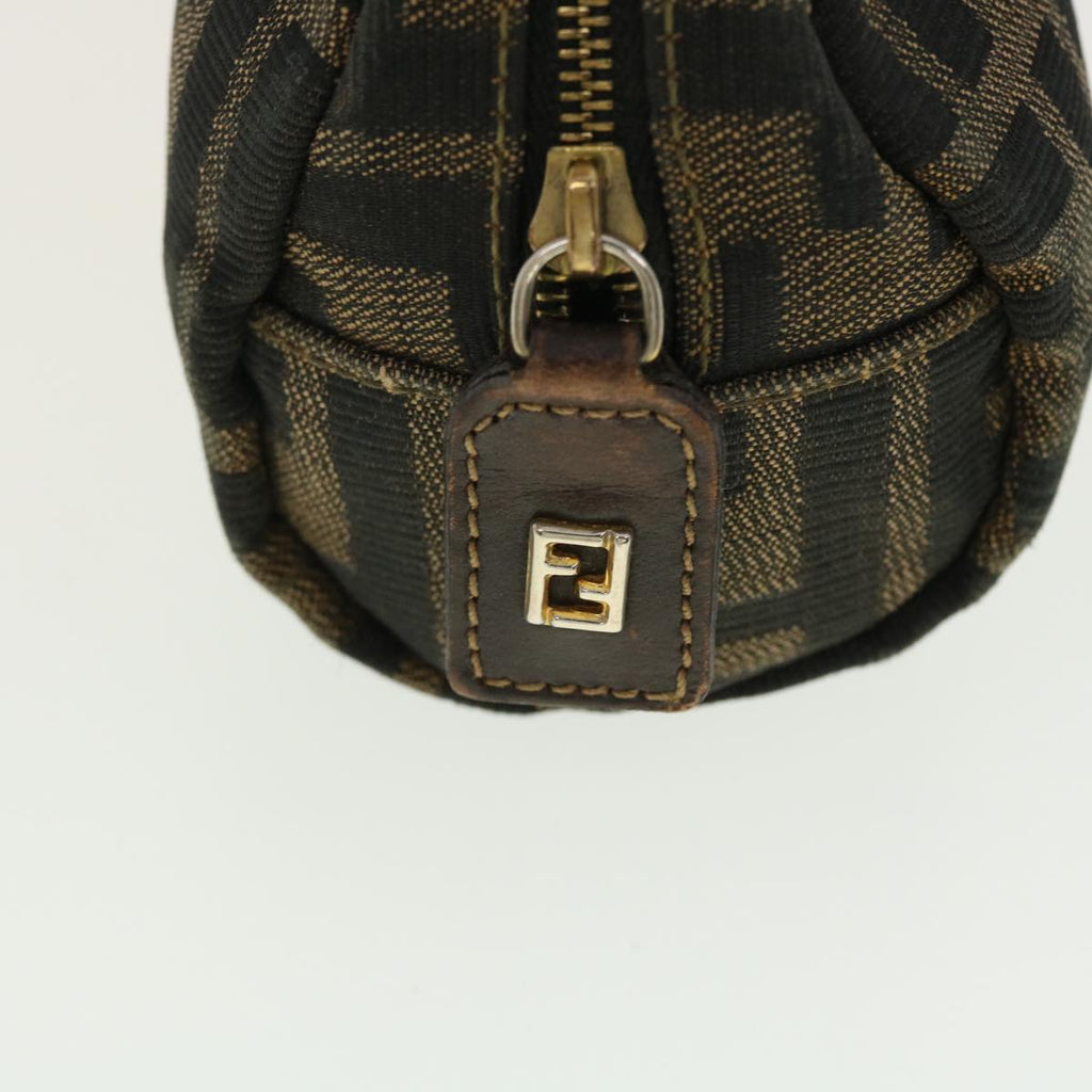 FENDI Zucca Canvas Pouch Black Brown 40210