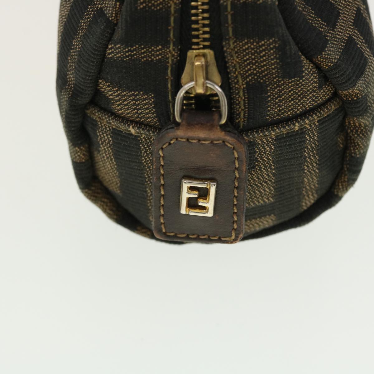 FENDI Zucca Canvas Pouch Black Brown 40210