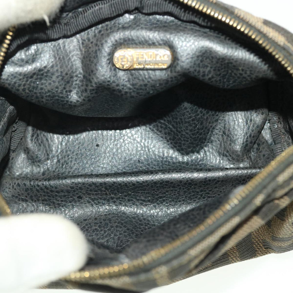 FENDI Zucca Canvas Pouch Black Brown 40210