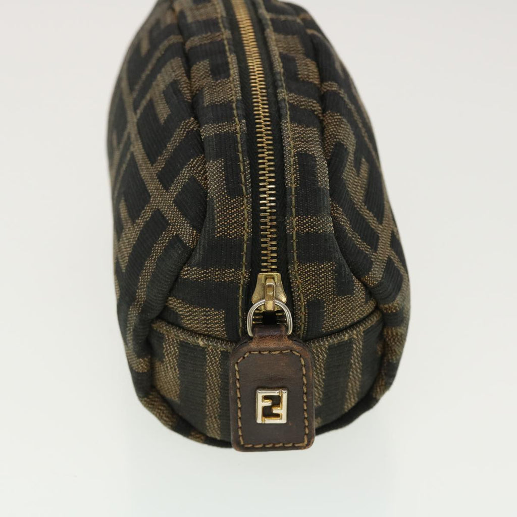 FENDI Zucca Canvas Pouch Black Brown 40210