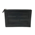 FENDI Clutch bag 7N0113 leather black logo Mini bag unisex(Unisex) Used