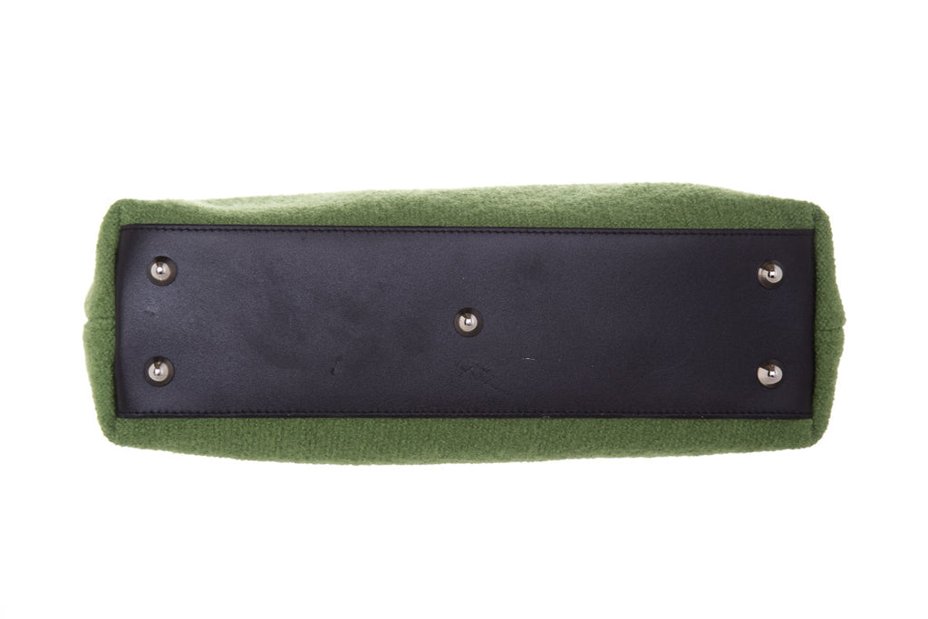 Furla Vintage Lime Green Wool Handbag