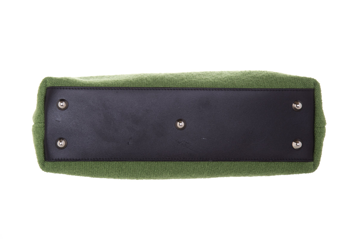 Furla Vintage Lime Green Wool Handbag