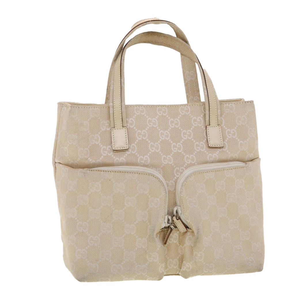 GUCCI GG Canvas Hand Bag Beige 40282