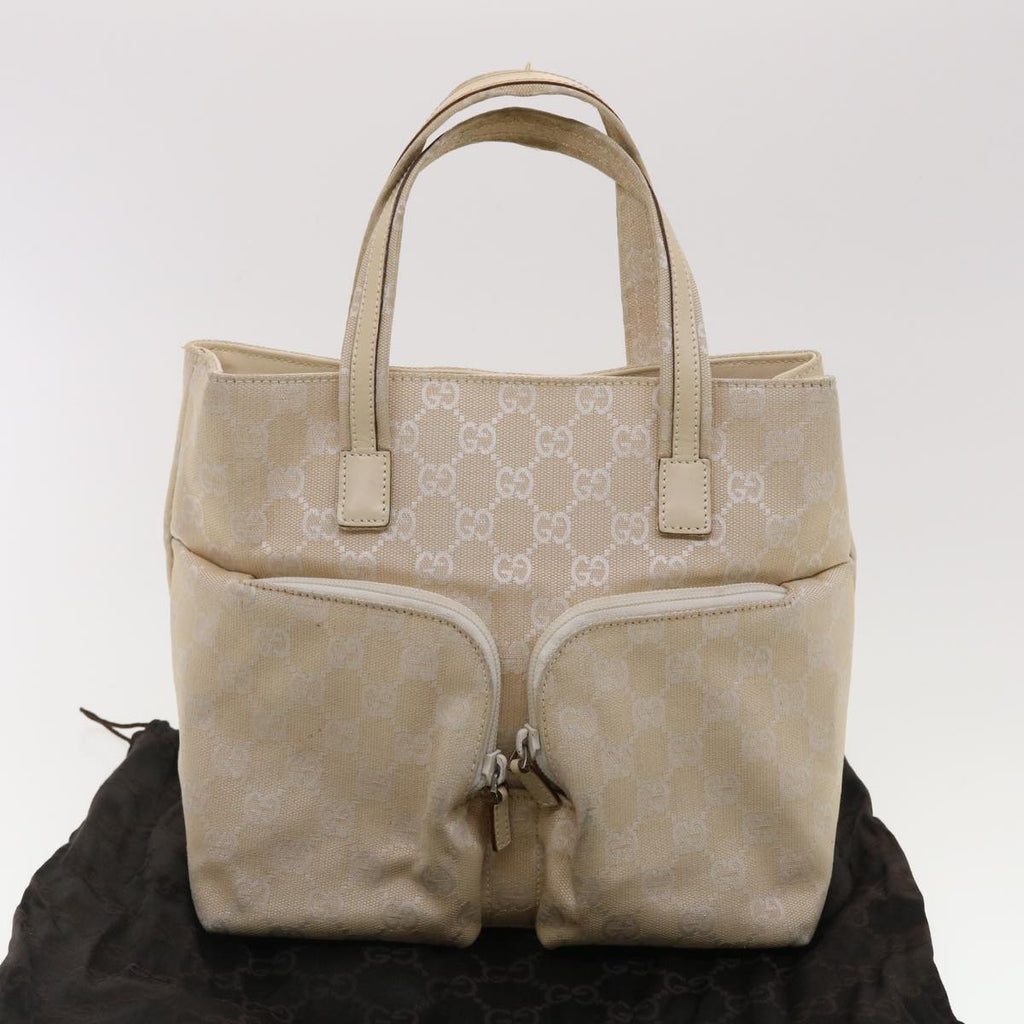 GUCCI GG Canvas Hand Bag Beige 40282