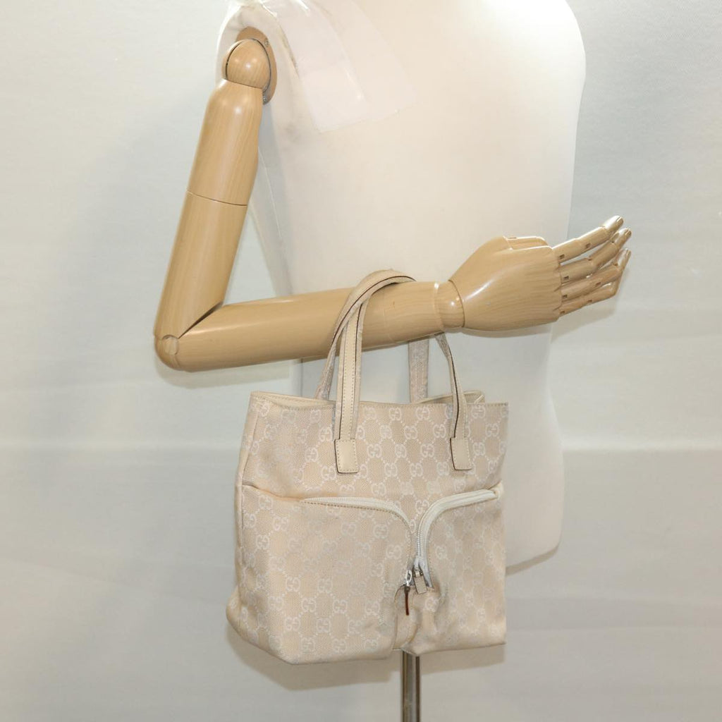 GUCCI GG Canvas Hand Bag Beige 40282