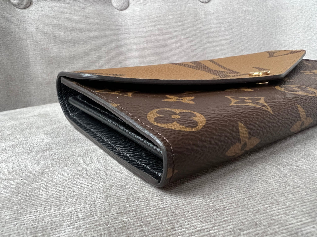 Louis Vuitton Sarah Wallet in reverse Monogram and Brown (RRP £550)