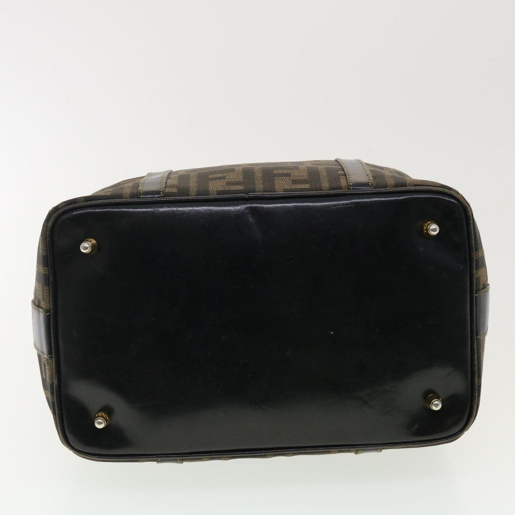 FENDI Zucca Canvas Hand Bag Black Brown 40339