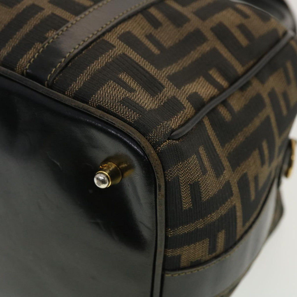 FENDI Zucca Canvas Hand Bag Black Brown 40339