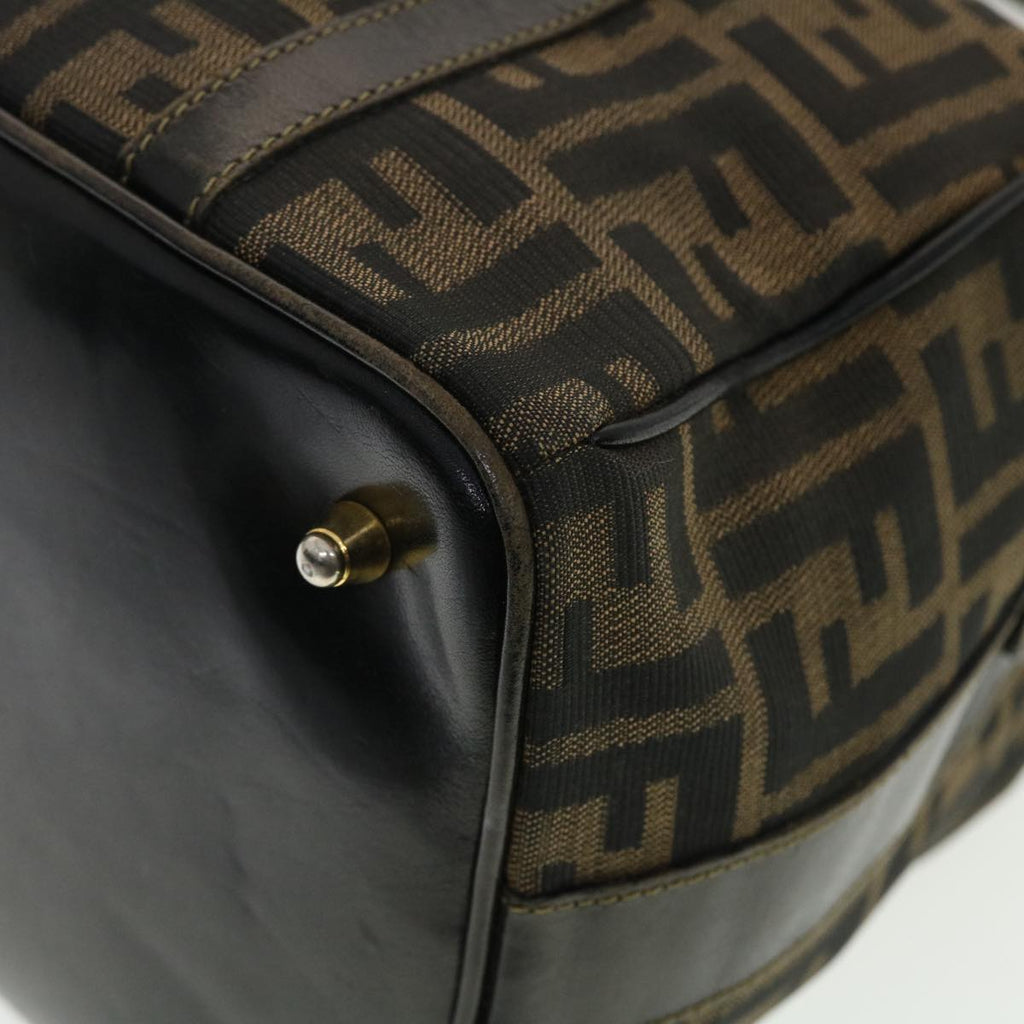 FENDI Zucca Canvas Hand Bag Black Brown 40339
