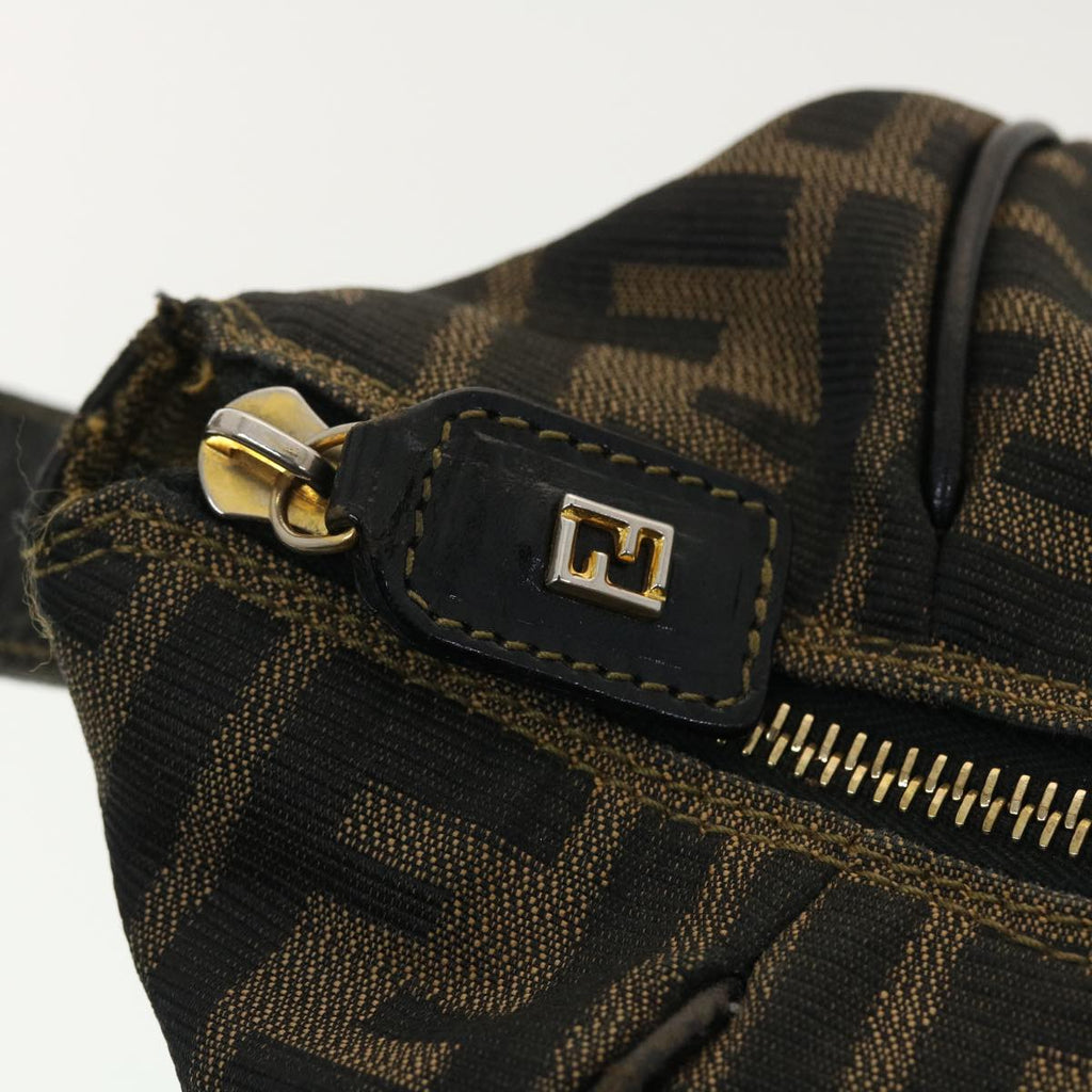 FENDI Zucca Canvas Hand Bag Black Brown 40339
