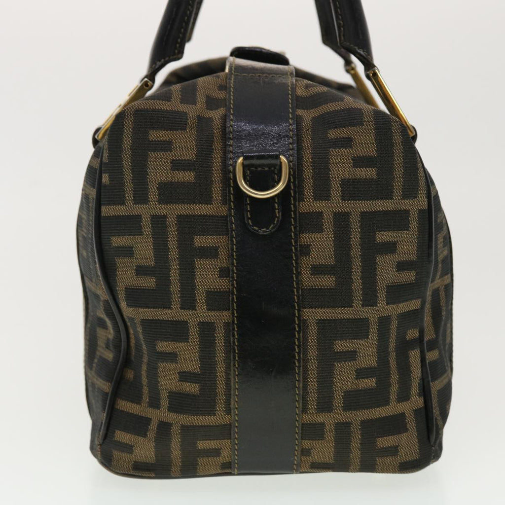 FENDI Zucca Canvas Hand Bag Black Brown 40339