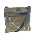 GUCCI GG Implementation Shoulder Bag PVC Leather Beige Blue 295257 40344