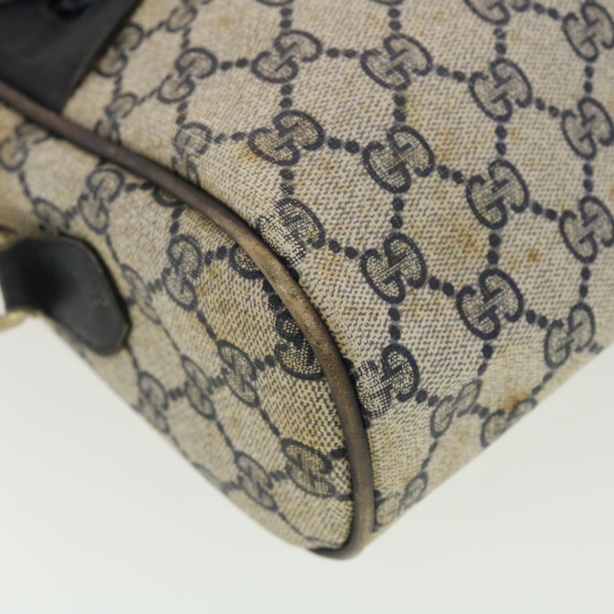 GUCCI GG Canvas Sherry Line Shoulder Bag PVC Leather Gray Red Navy 40345