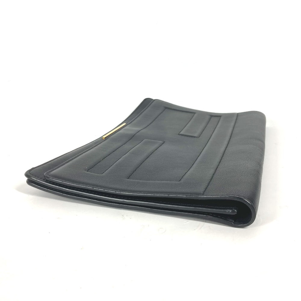FENDI Clutch bag 8M0351 leather black FF logo mens Used