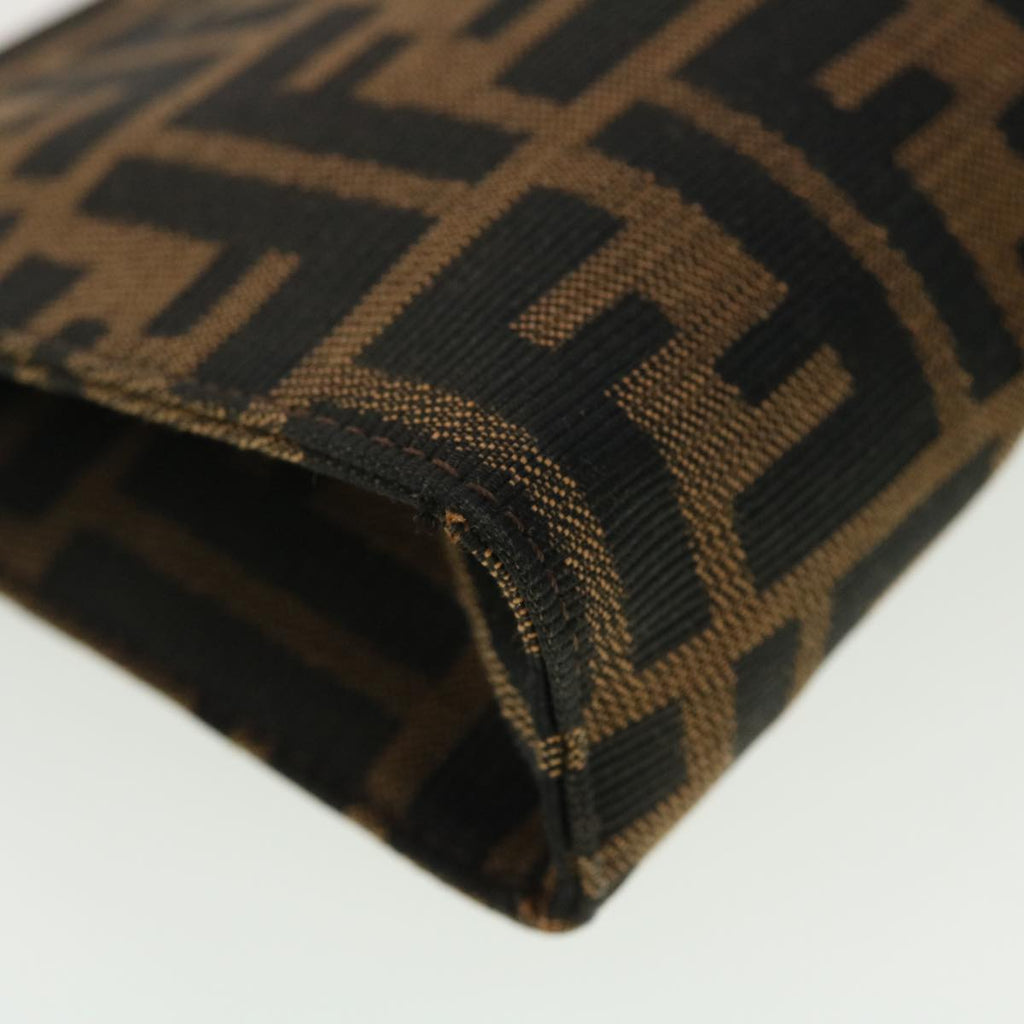 FENDI Zucca Canvas Pouch Black Brown 40374