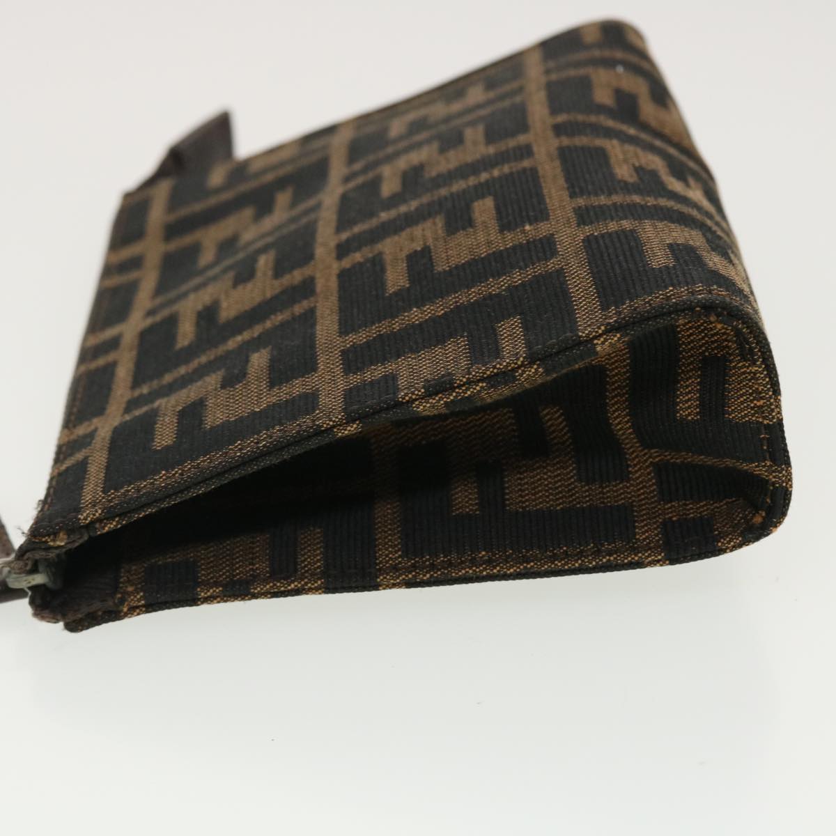 FENDI Zucca Canvas Pouch Black Brown 40374