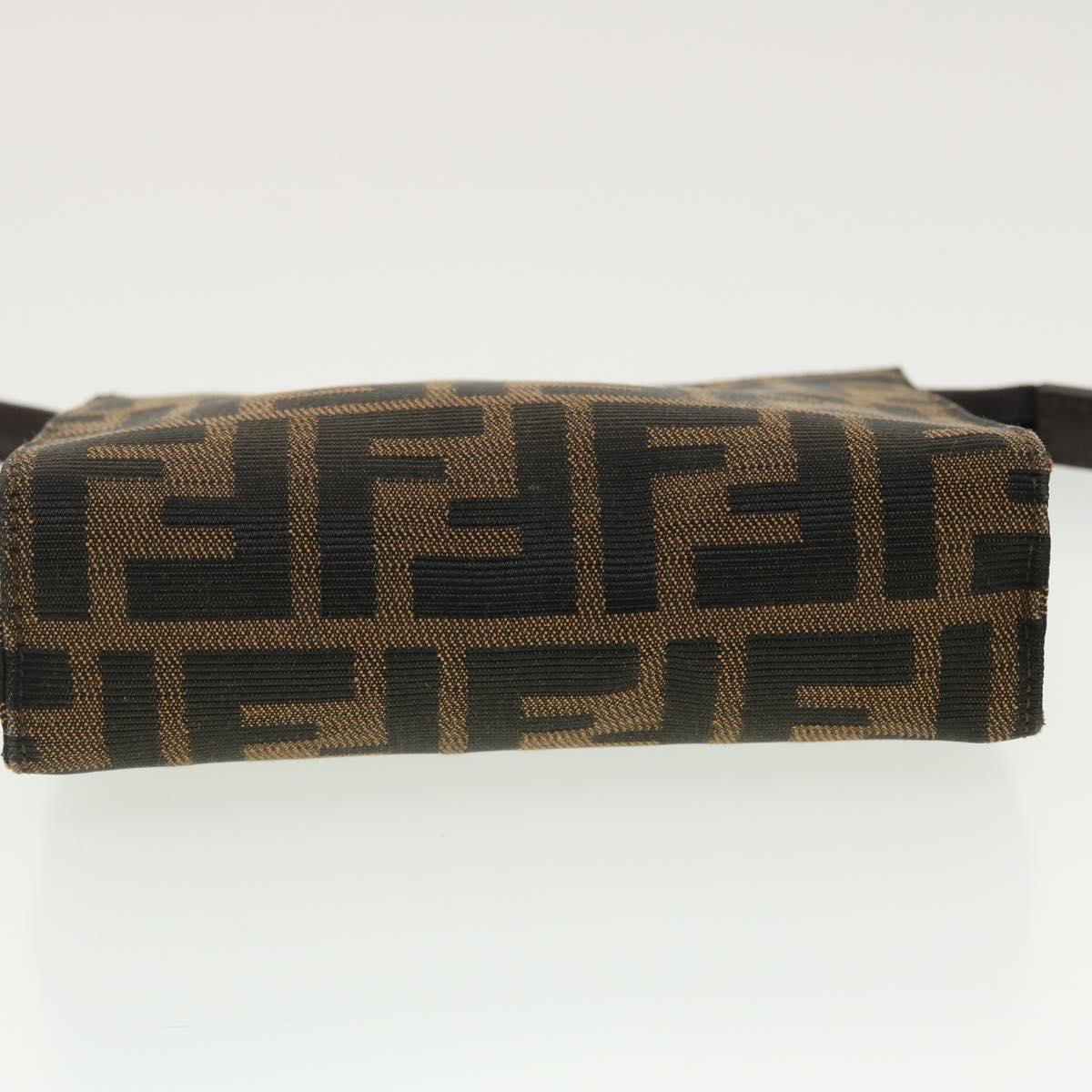 FENDI Zucca Canvas Pouch Black Brown 40374
