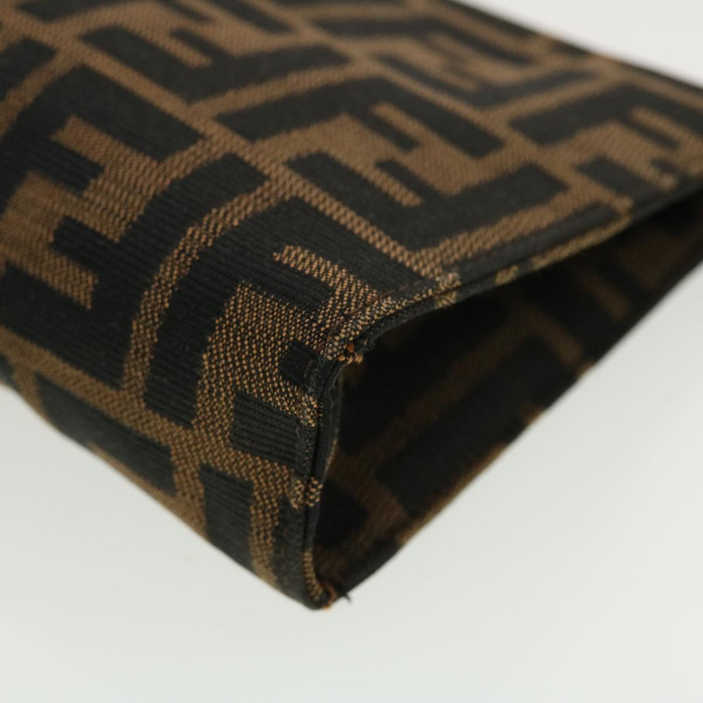 FENDI Zucca Canvas Pouch Black Brown 40374