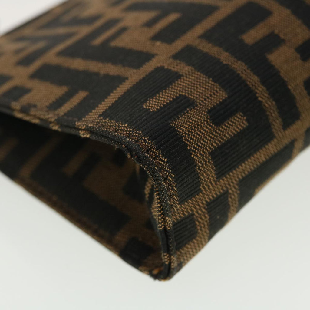 FENDI Zucca Canvas Pouch Black Brown 40374