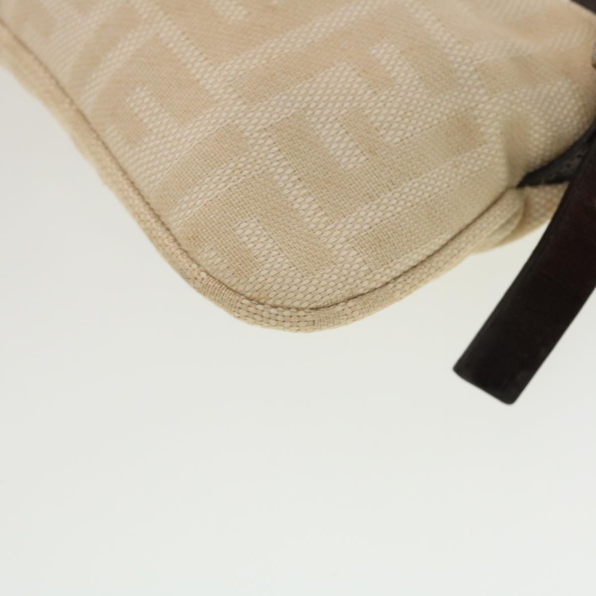 FENDI Zucca Canvas Shoulder Bag Beige 40376