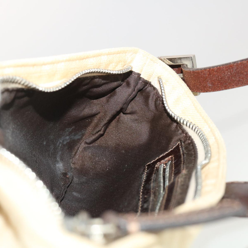 FENDI Zucca Canvas Shoulder Bag Beige 40376
