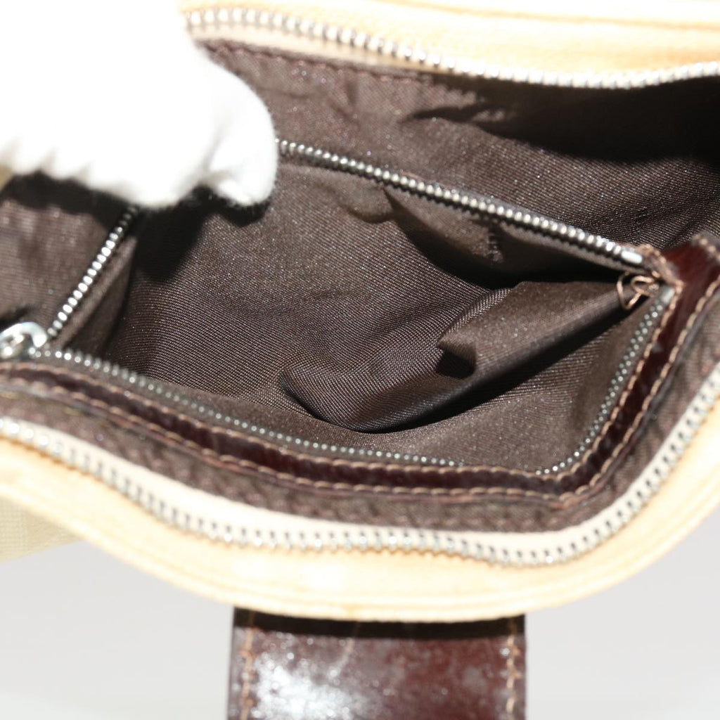 FENDI Zucca Canvas Shoulder Bag Beige 40376