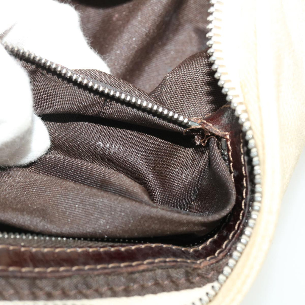 FENDI Zucca Canvas Shoulder Bag Beige 40376