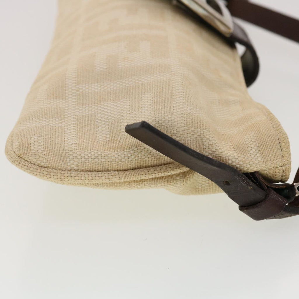 FENDI Zucca Canvas Shoulder Bag Beige 40376