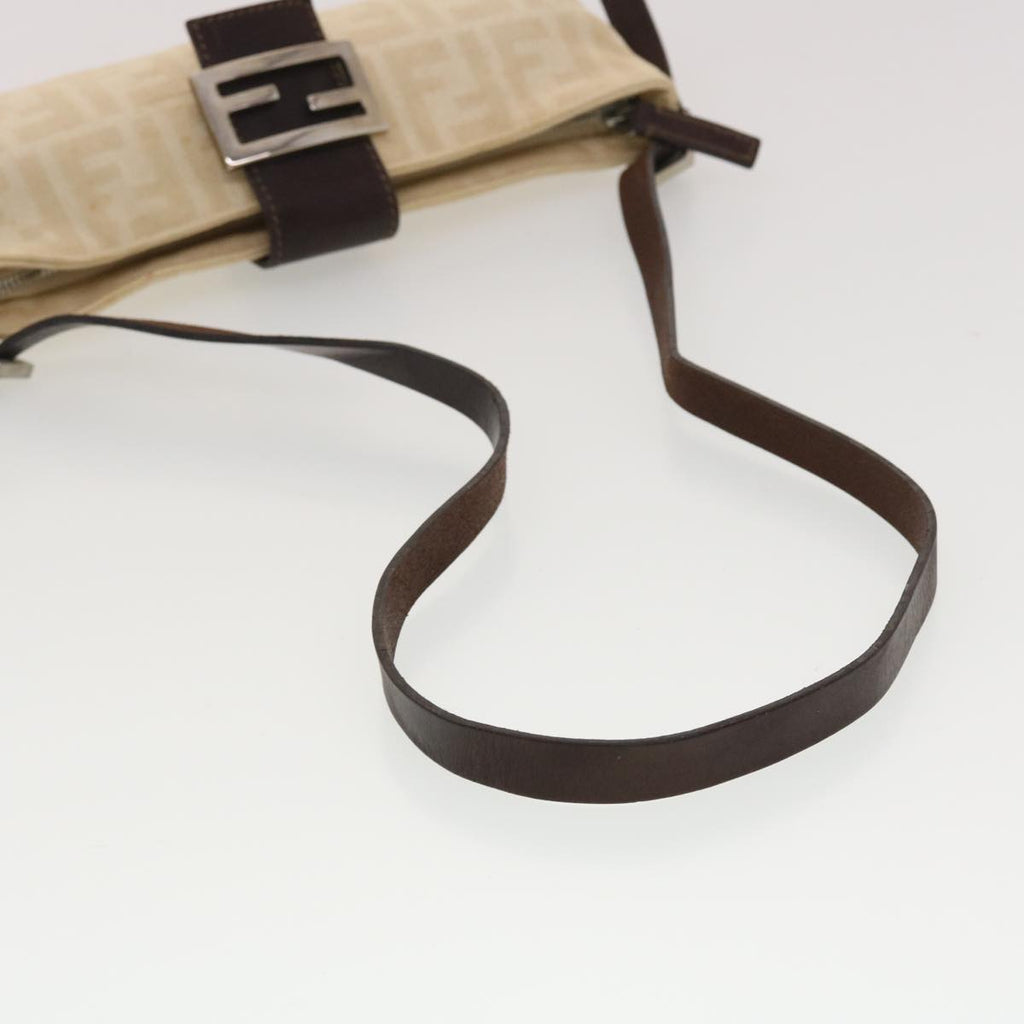 FENDI Zucca Canvas Shoulder Bag Beige 40376