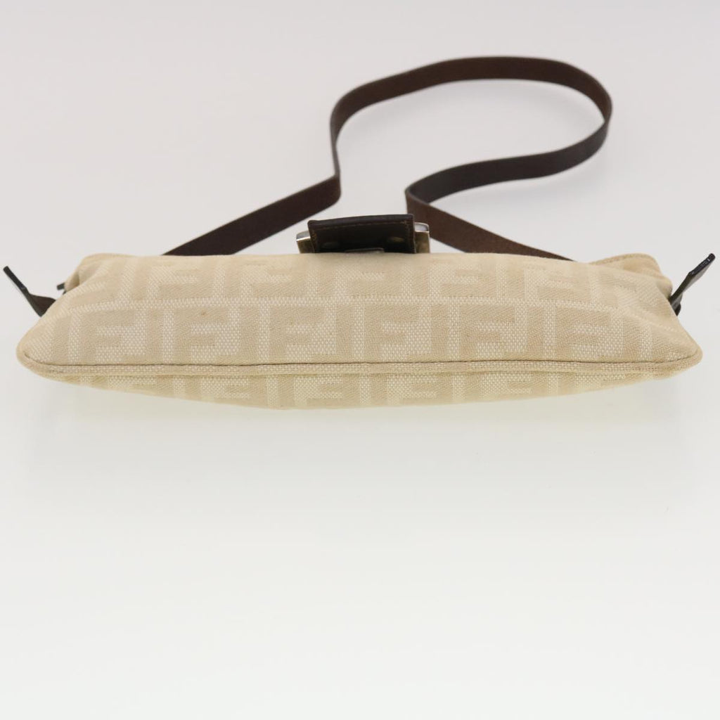 FENDI Zucca Canvas Shoulder Bag Beige 40376