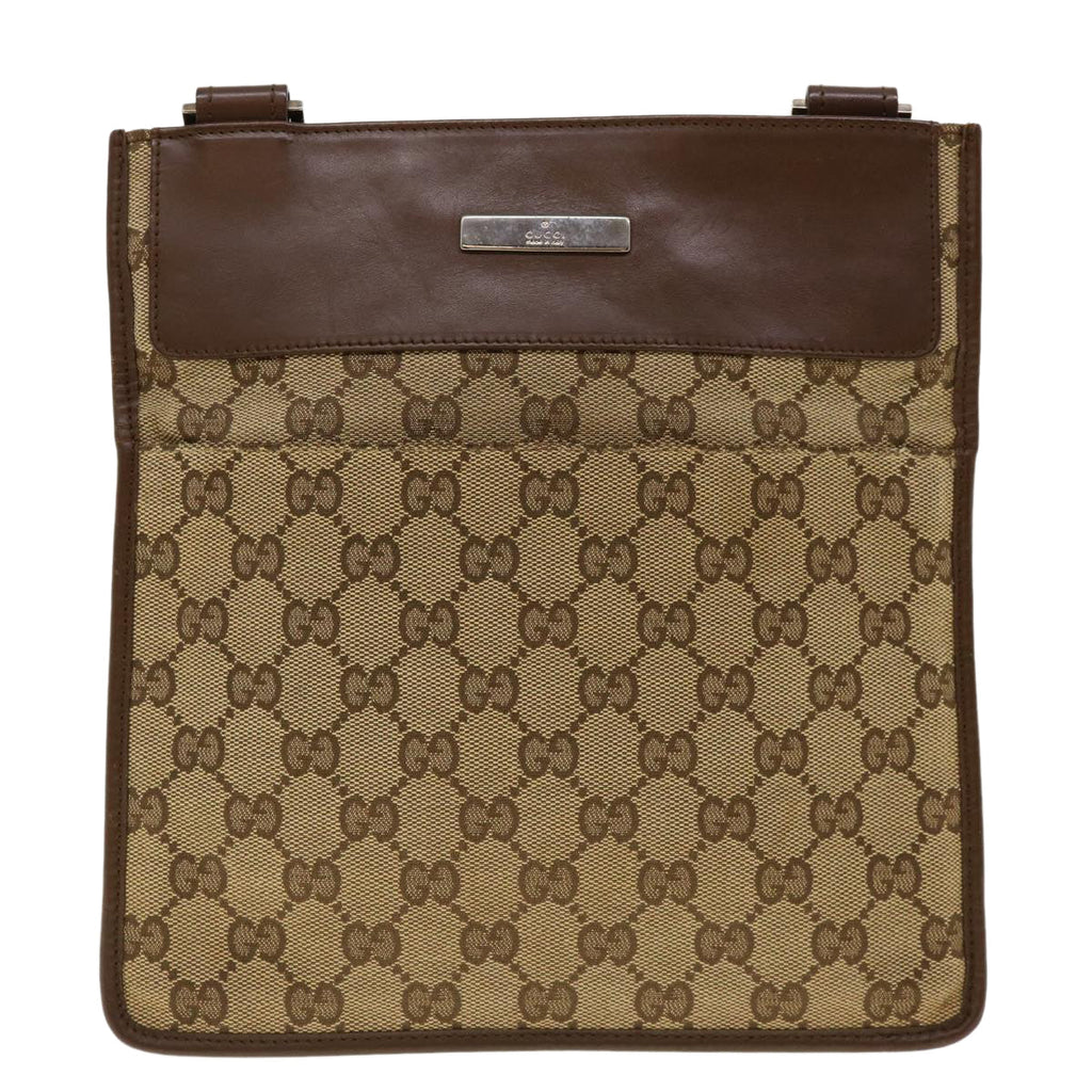GUCCI GG Canvas Shoulder Bag Beige Brown 200047 40527
