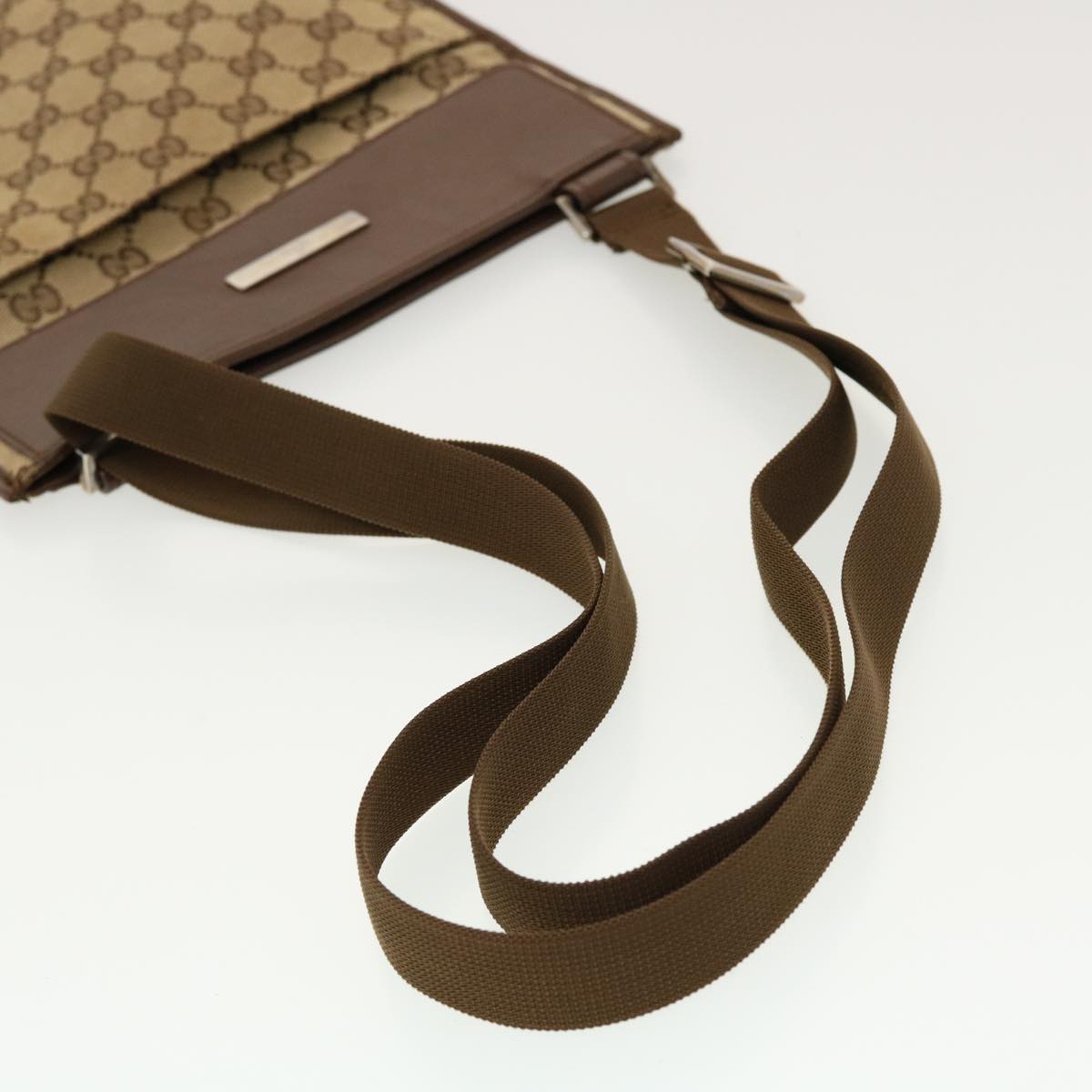 GUCCI GG Canvas Shoulder Bag Beige Brown 200047 40527