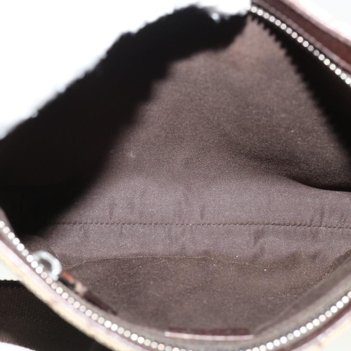 GUCCI GG Canvas Shoulder Bag Beige Dark Brown 122793 40529