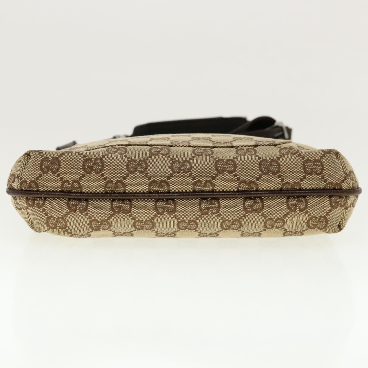 GUCCI GG Canvas Shoulder Bag Beige Dark Brown 122793 40529