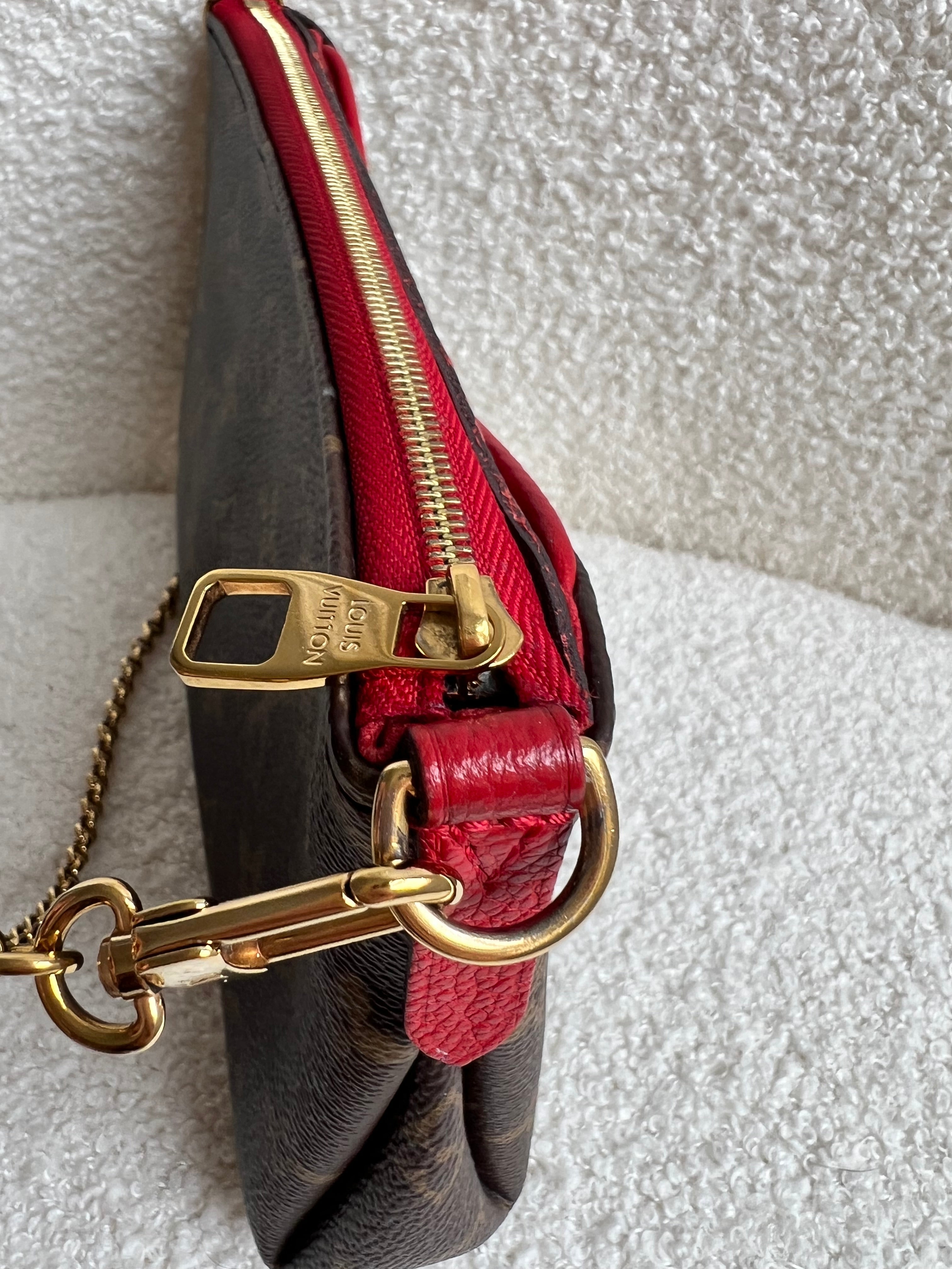 Louis Vuitton Red and Monogram Pallas Pochette
