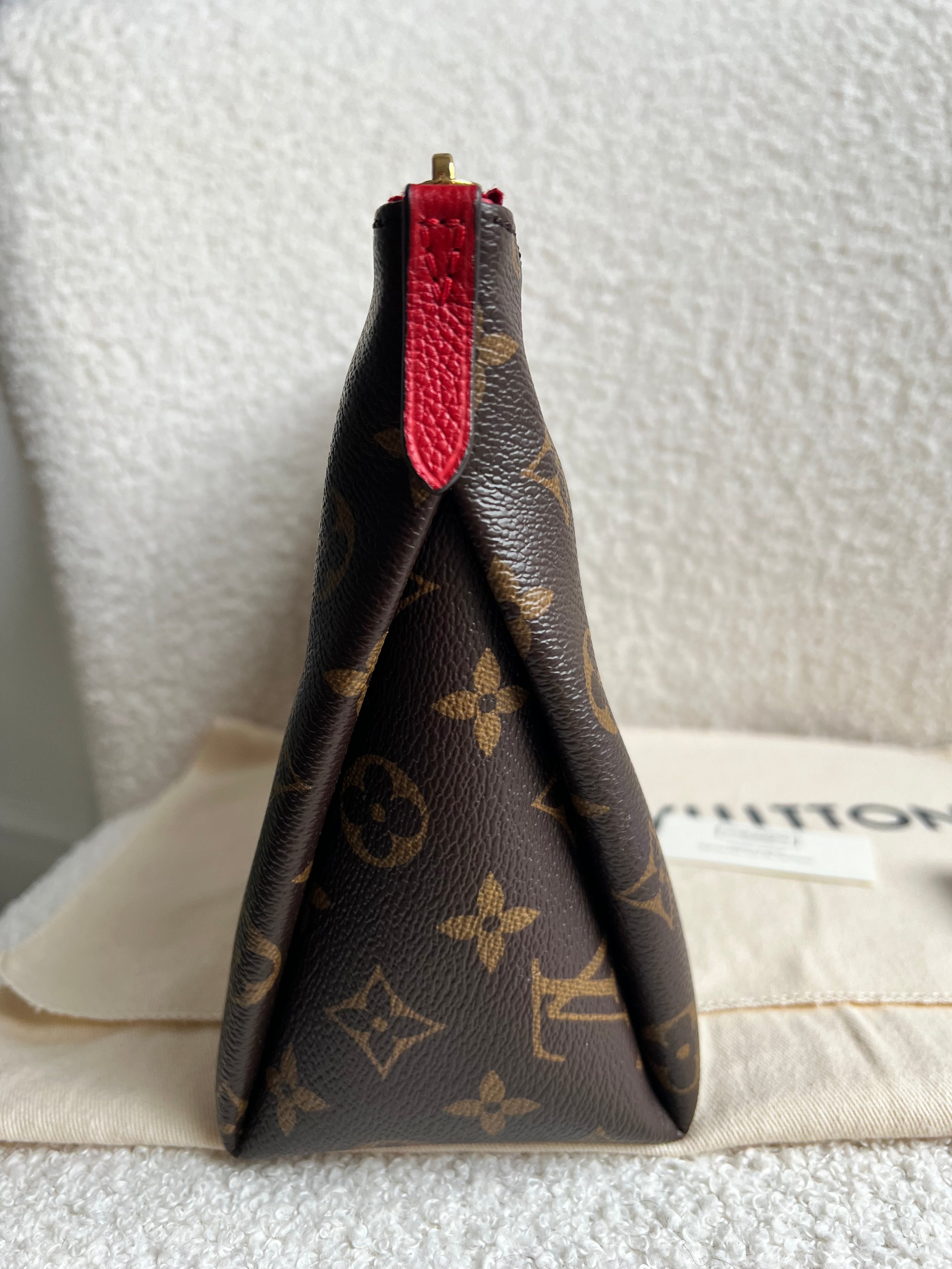Louis Vuitton Red and Monogram Pallas Trousse Cosmetic Pouch