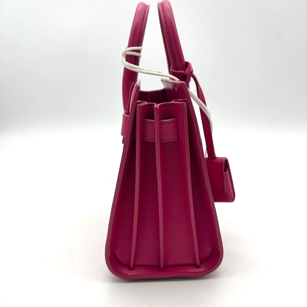 SAINT LAURENT Calfskin Nano Sac De Jour Bubblegum LA8543