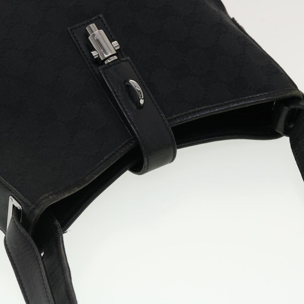 GUCCI GG Canvas Jackie Shoulder Bag Black 110291 40755