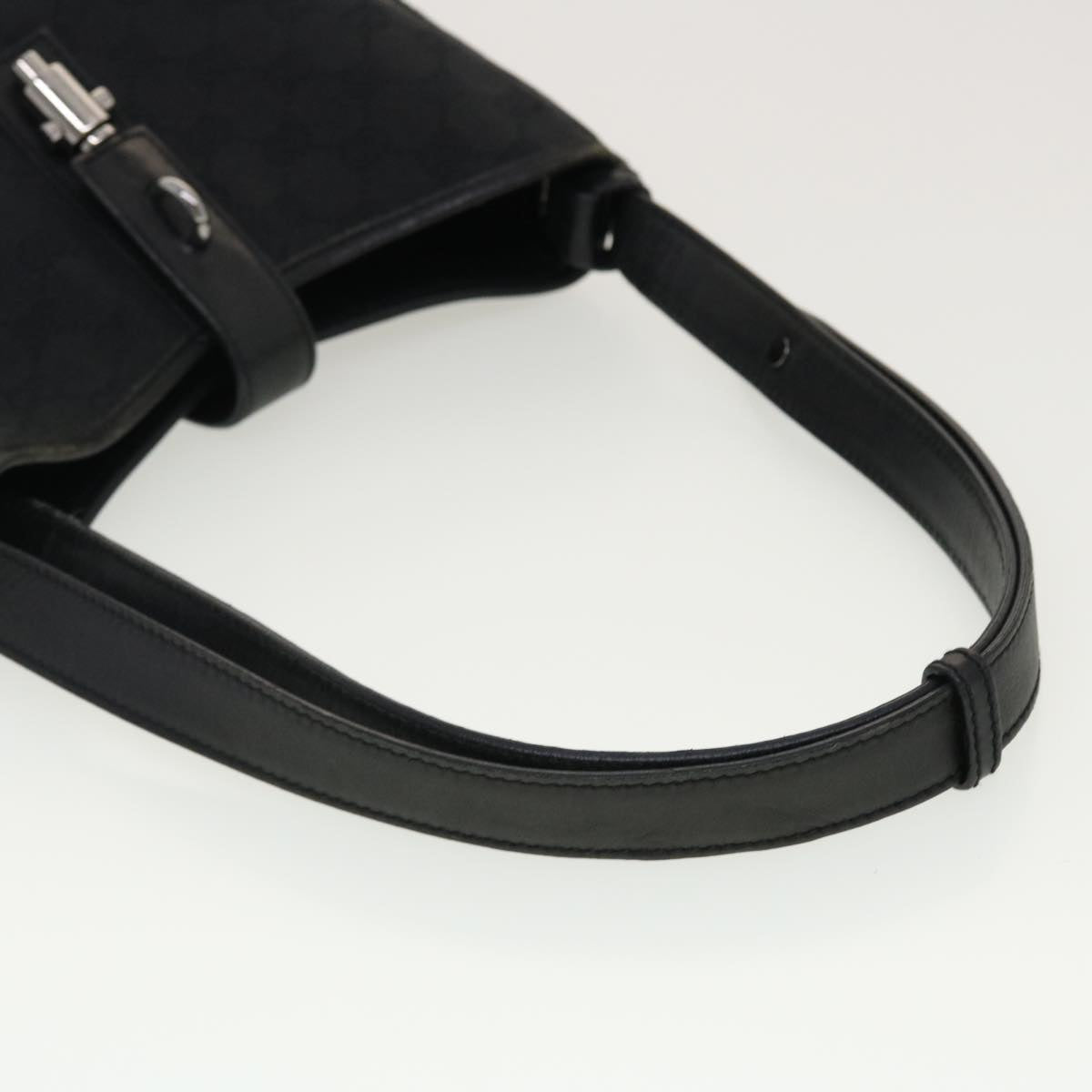 GUCCI GG Canvas Jackie Shoulder Bag Black 110291 40755